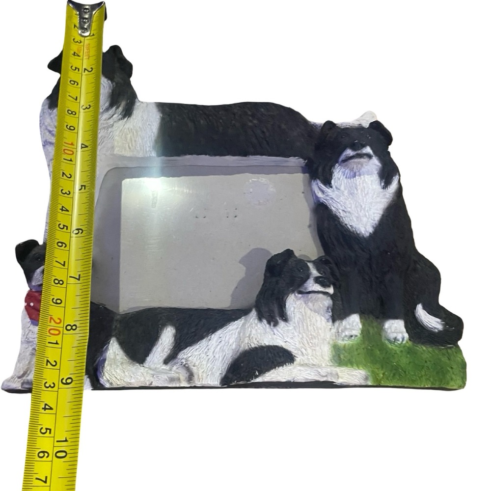 K9 2004 Border Collie Dog Photo Frame 4x6 Resin 3D Sculptural Puppy Bandana 9x8 - Picture 5 of 6